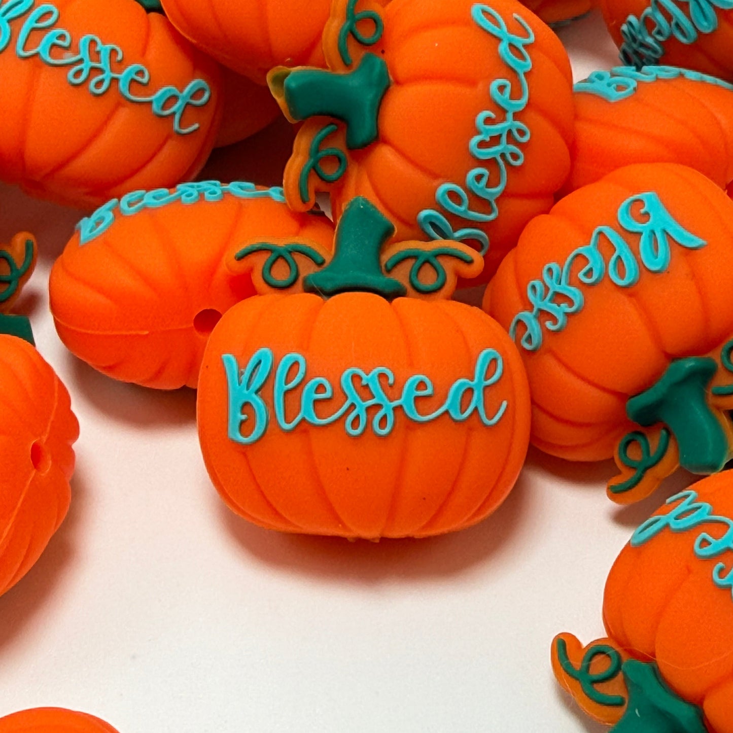 Pumpkins and Blessings 3D Silicone Focal Beads