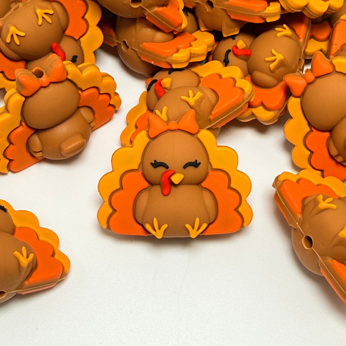 Too Cute To Gobble 3D Silicone Focal Beads