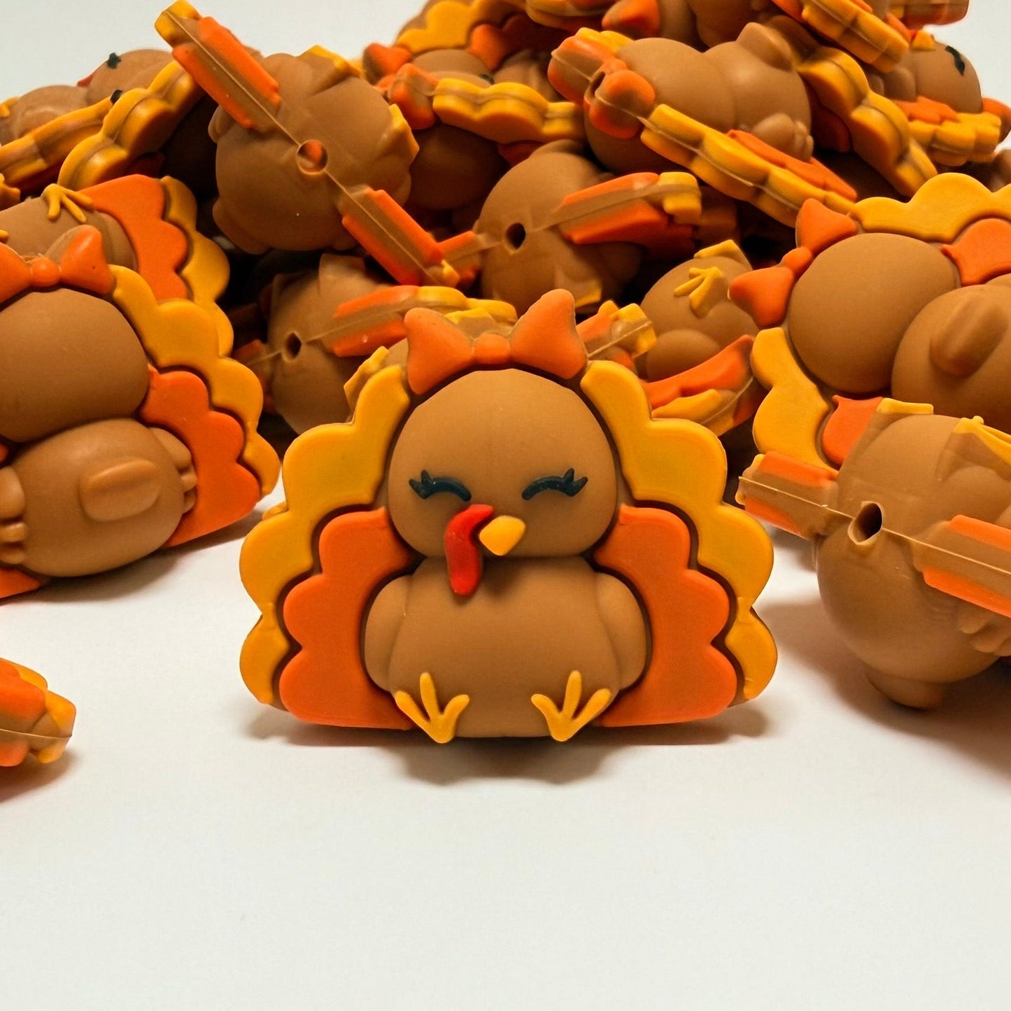 Too Cute To Gobble 3D Silicone Focal Beads
