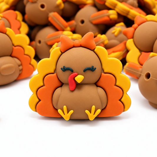 Too Cute To Gobble 3D Silicone Focal Beads