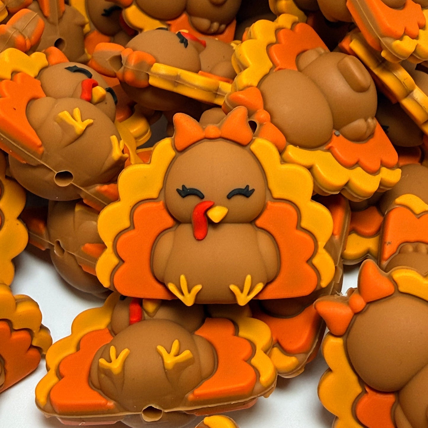 Too Cute To Gobble 3D Silicone Focal Beads