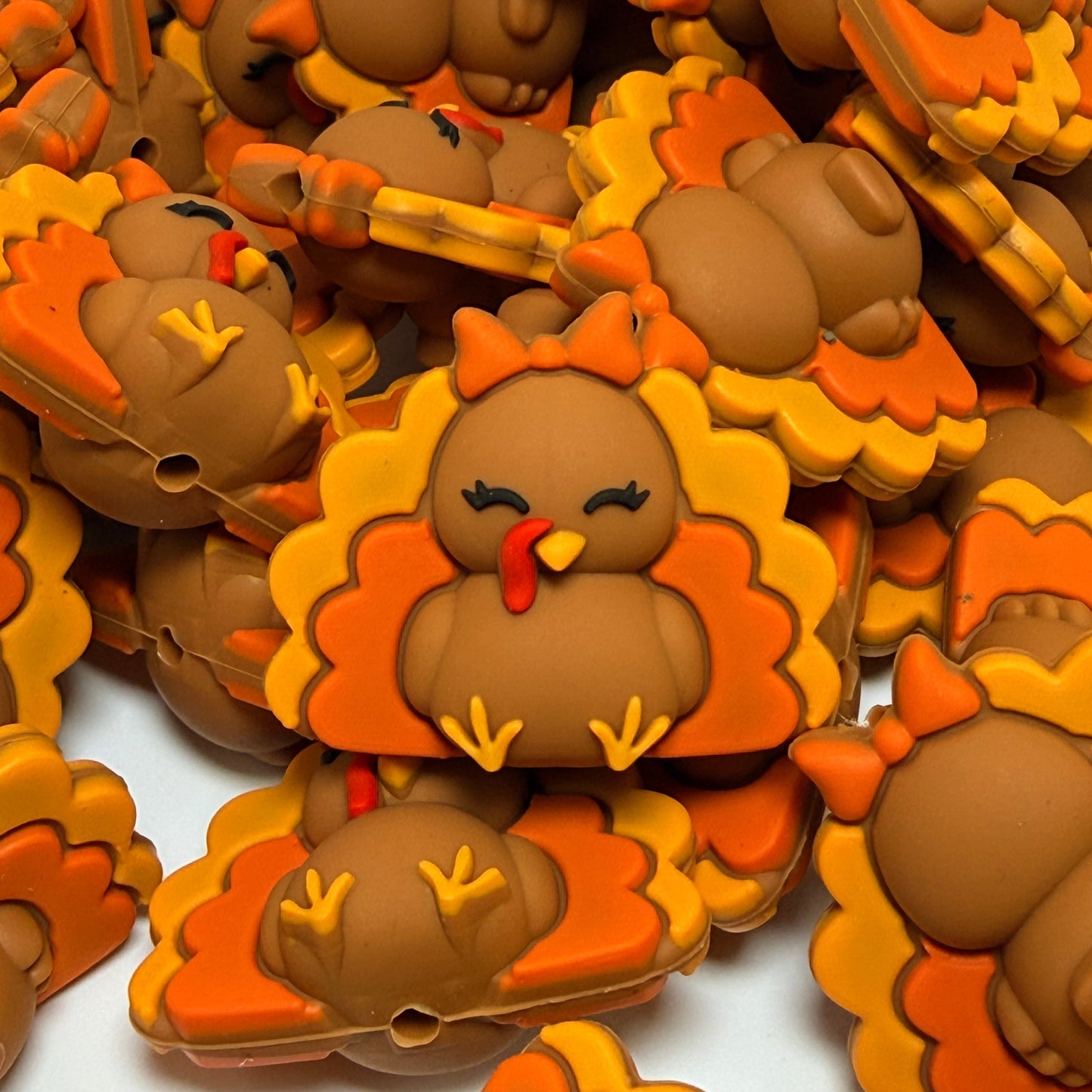 Too Cute To Gobble 3D Silicone Focal Beads