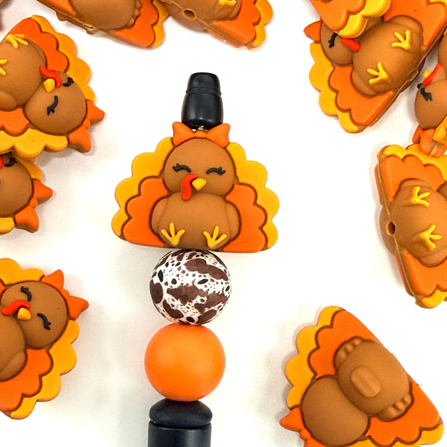 Too Cute To Gobble 3D Silicone Focal Beads
