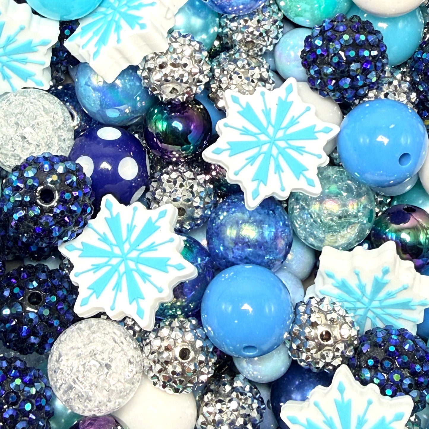 Snowflake Christmas Blue Bead Bundle