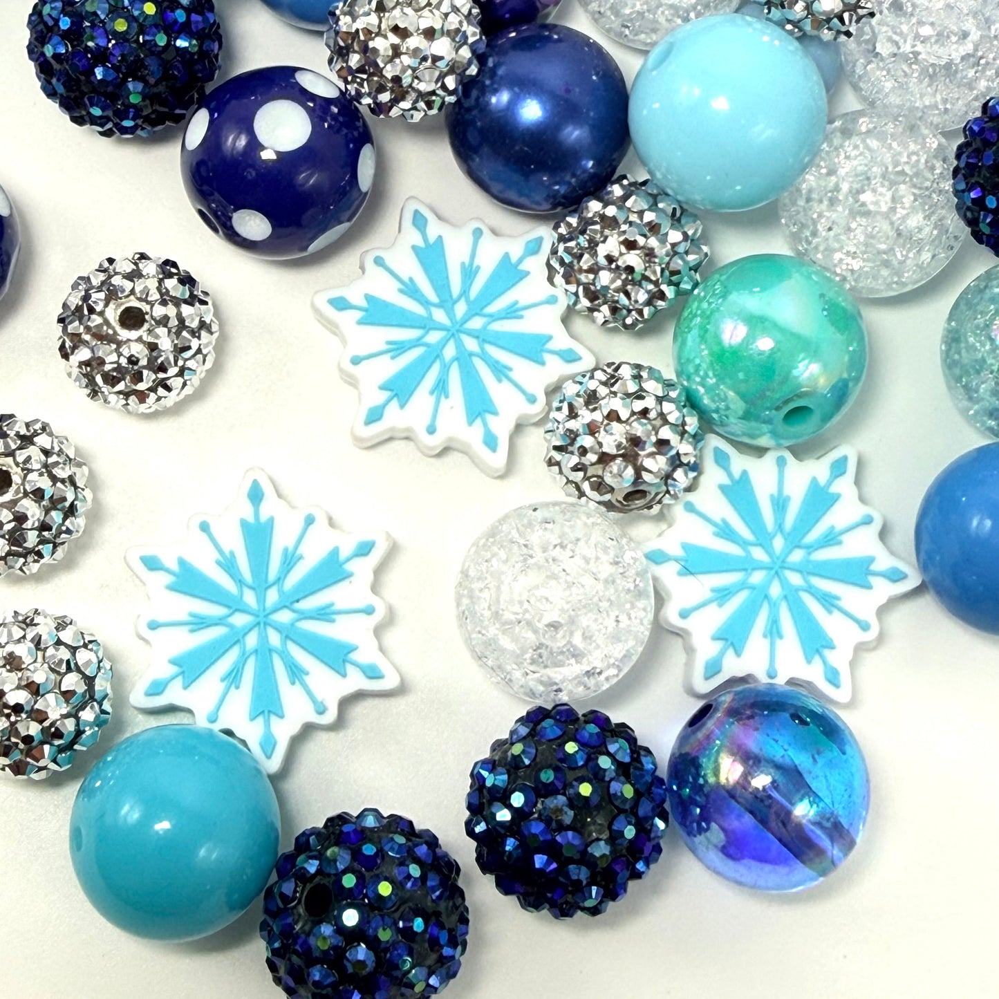 Snowflake Christmas Blue Bead Bundle