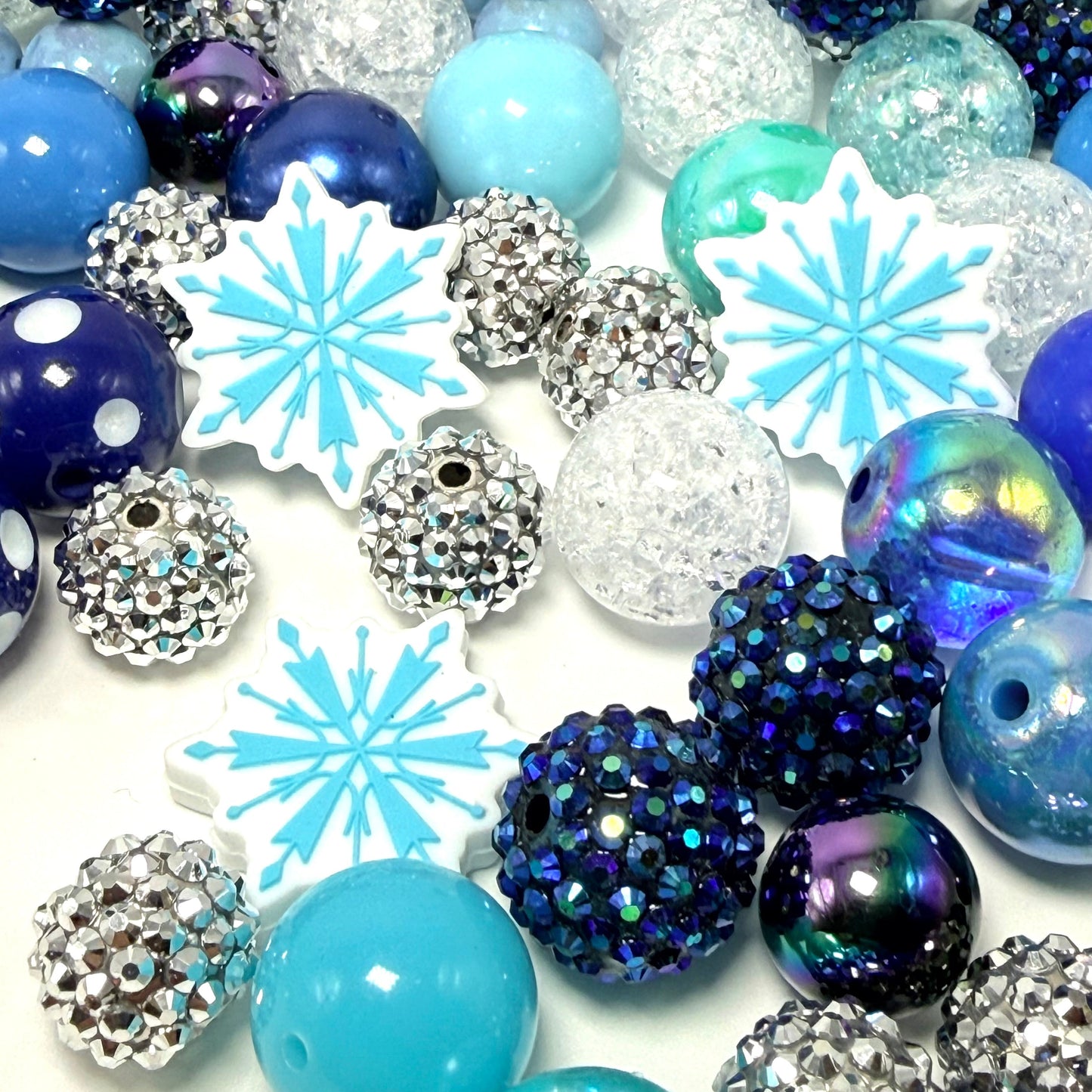 Snowflake Christmas Blue Bead Bundle