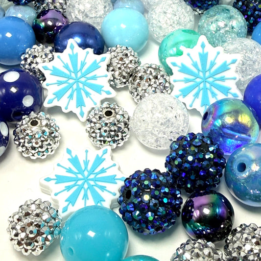 Snowflake Christmas Blue Bead Bundle