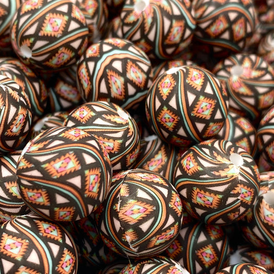 Round Up The Posse Printed Silicone Beads