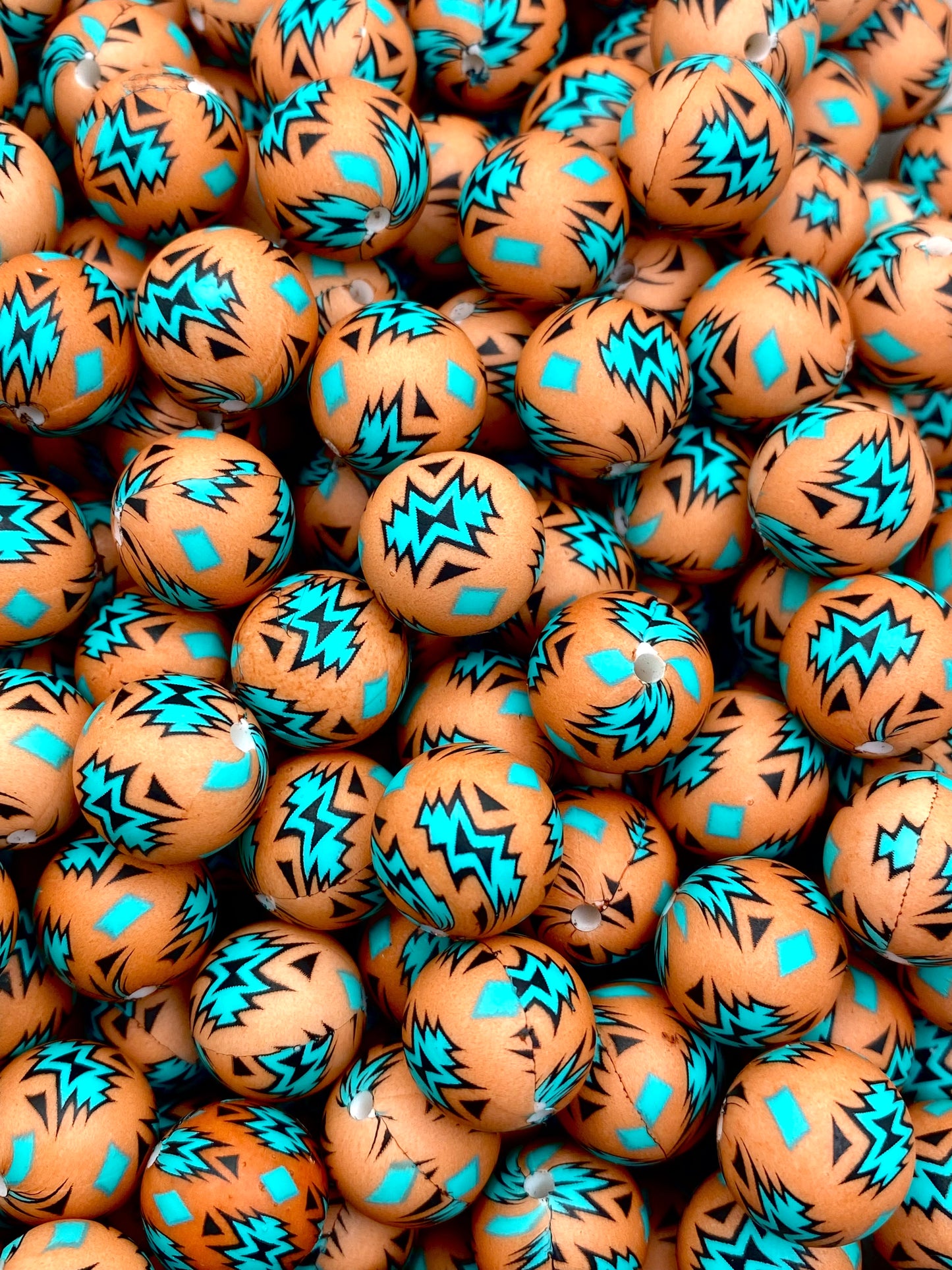 Ride More Worry Less Printed Silicone Beads