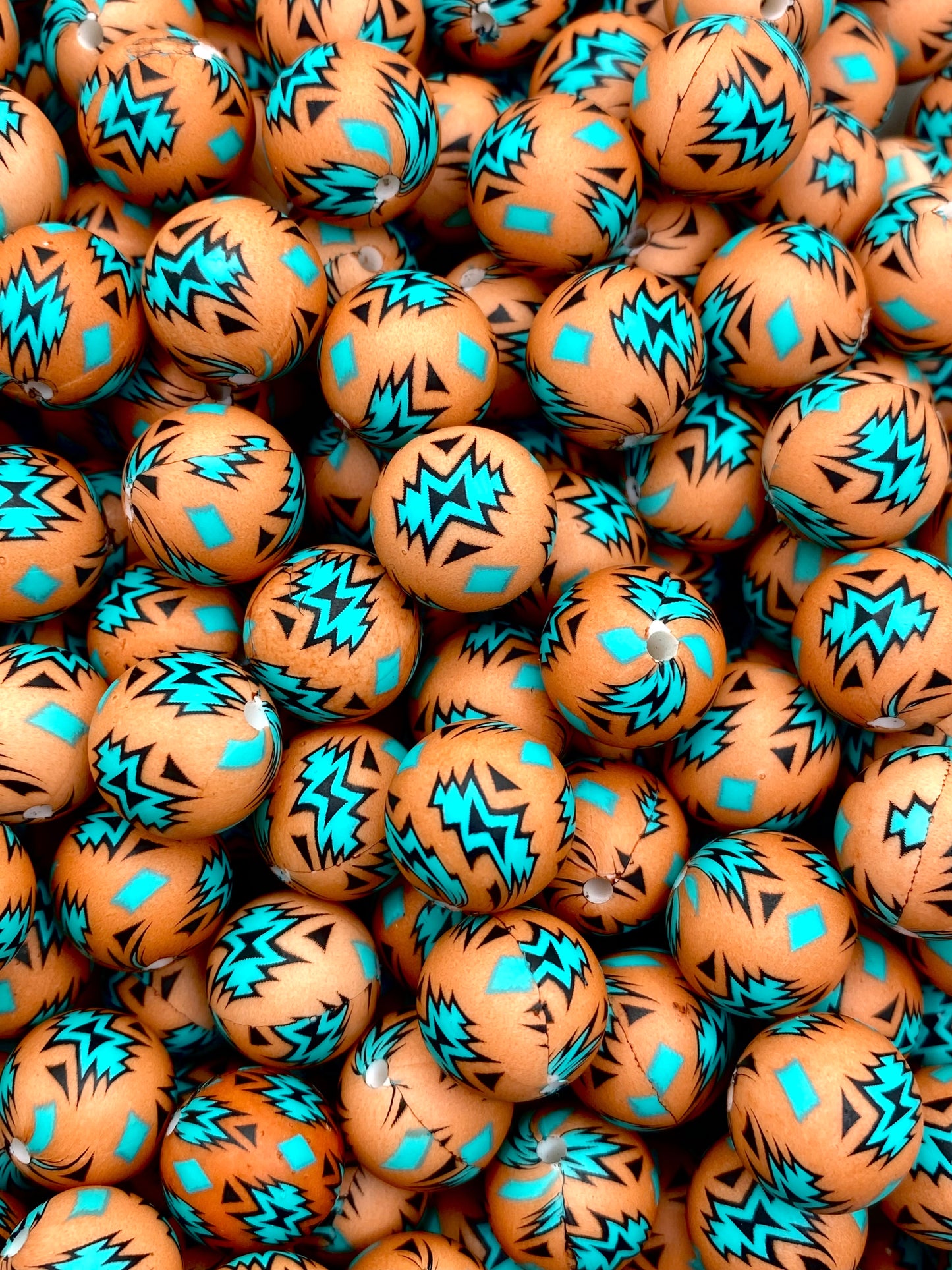 Ride More Worry Less Printed Silicone Beads