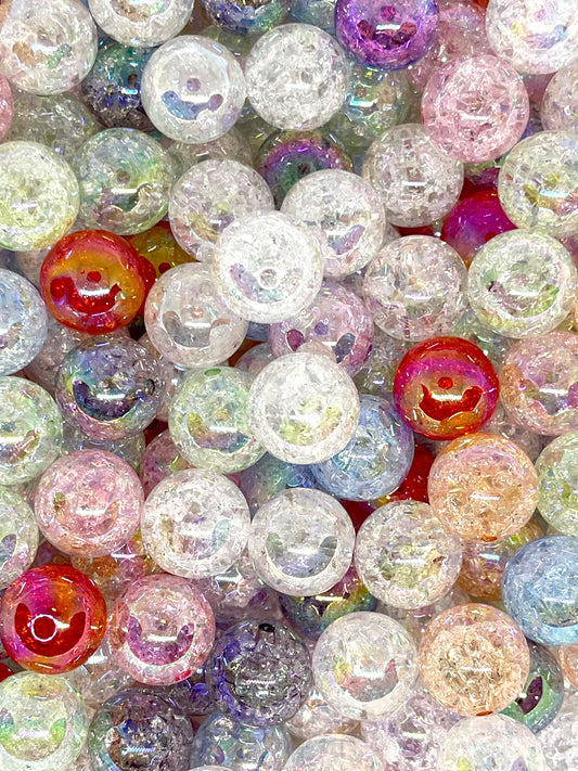 Crackle Round Ball Acrylic Beads