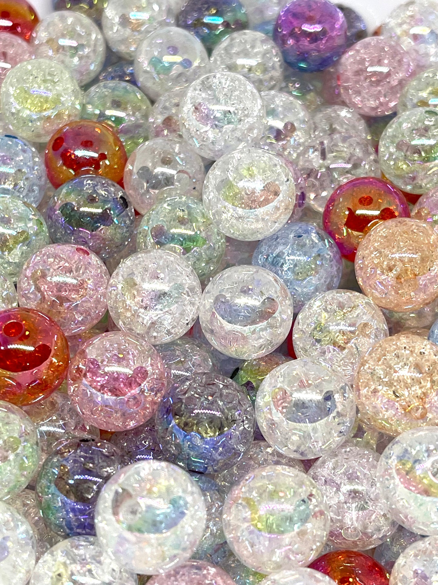 Crackle Round Ball Acrylic Beads