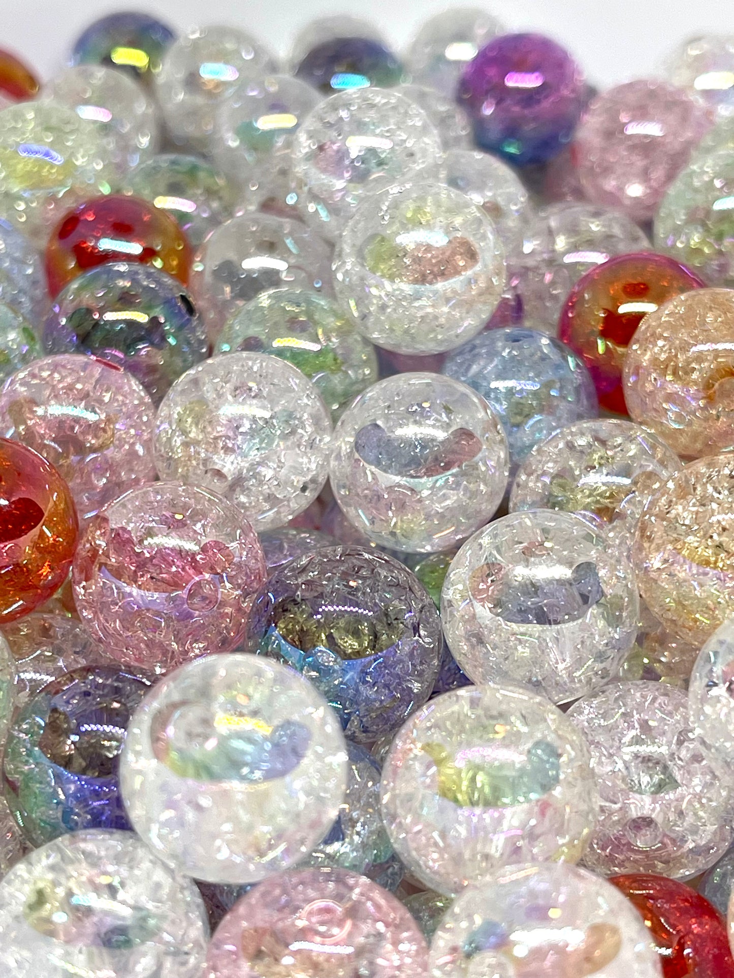 Crackle Round Ball Acrylic Beads