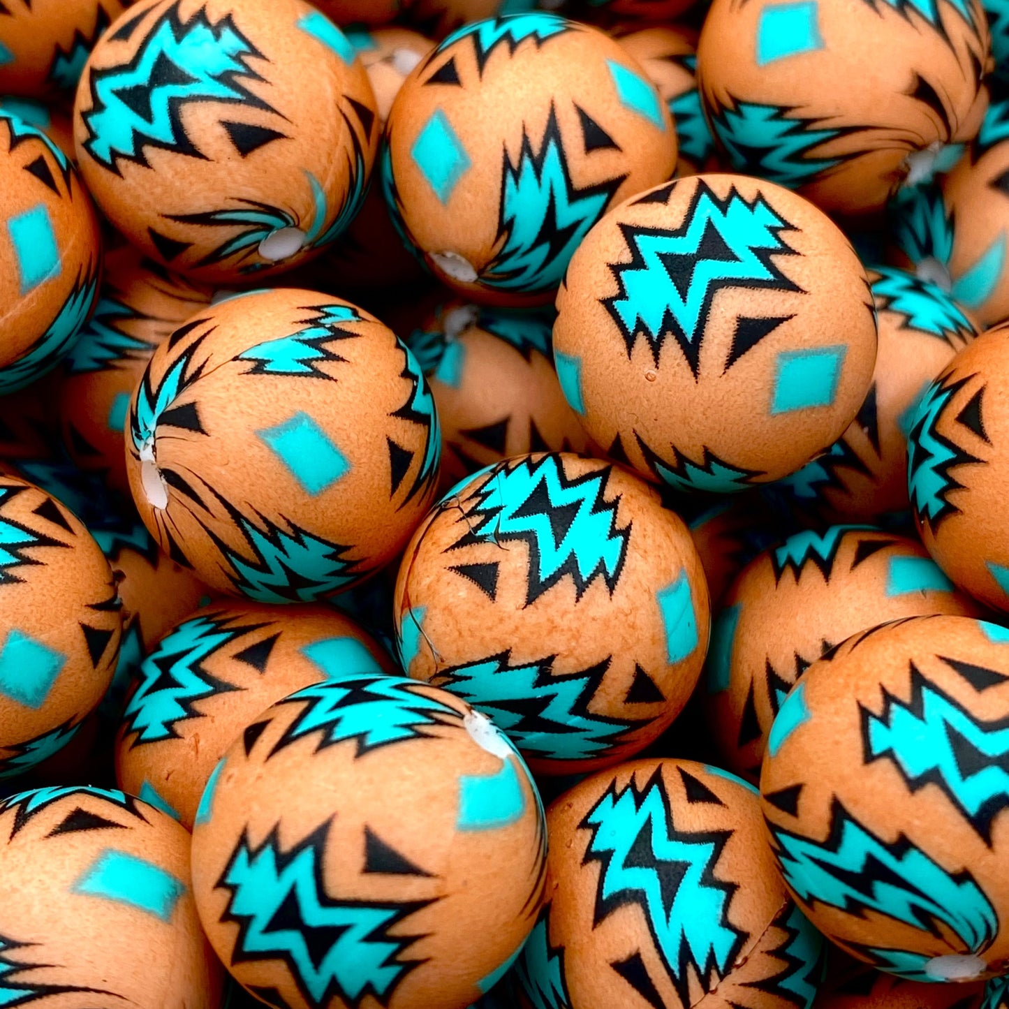 Ride More Worry Less Printed Silicone Beads