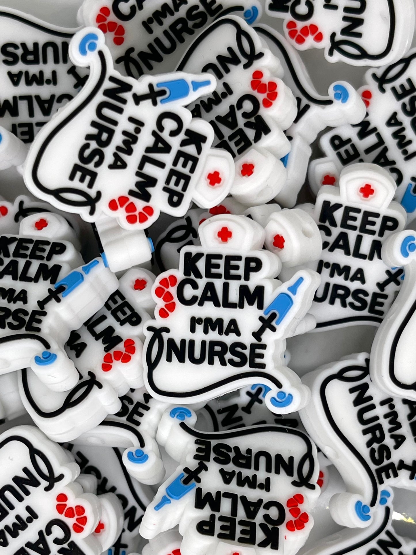 Keep Calm I'm A Nurse Silicone Focal Beads