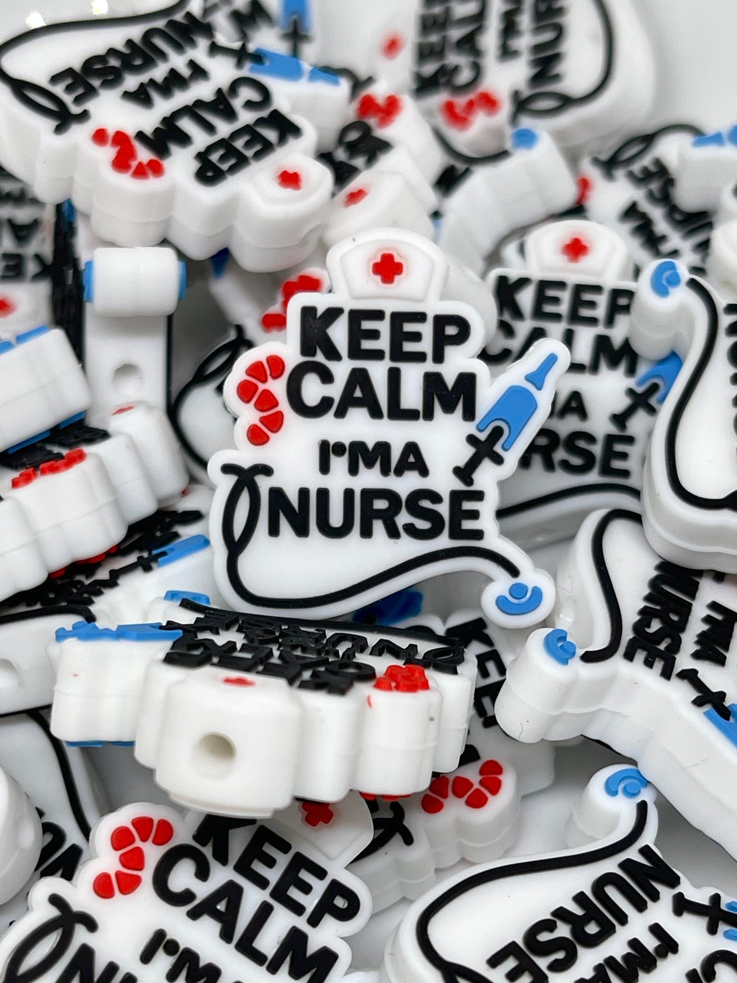 Keep Calm I'm A Nurse Silicone Focal Beads