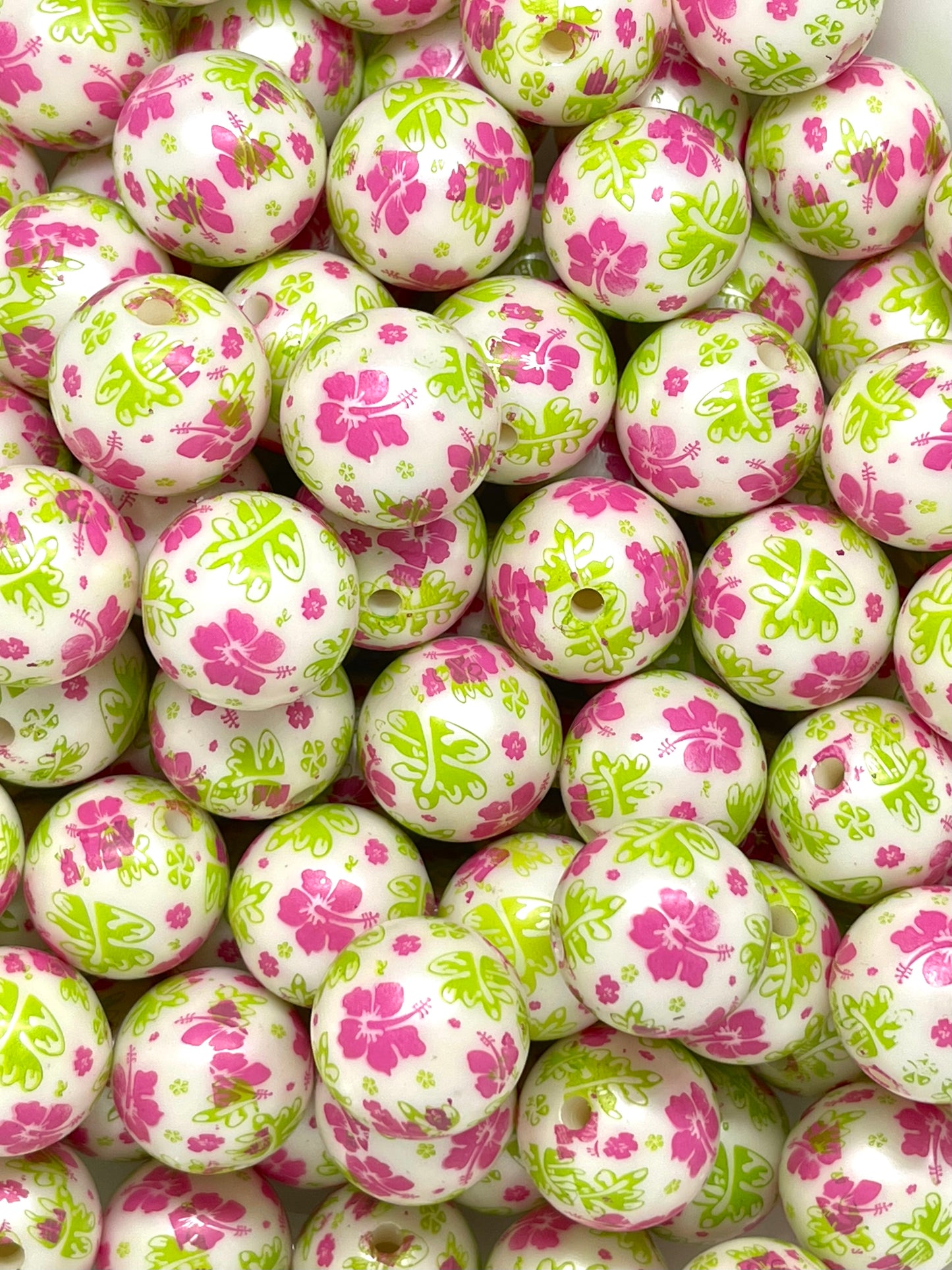 Aloha Acrylic Printed Beads