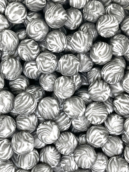 Zebracode Printed Silicone Beads 15mm | Zebra Stripe Beads | Printed Beads | Colorful Bead