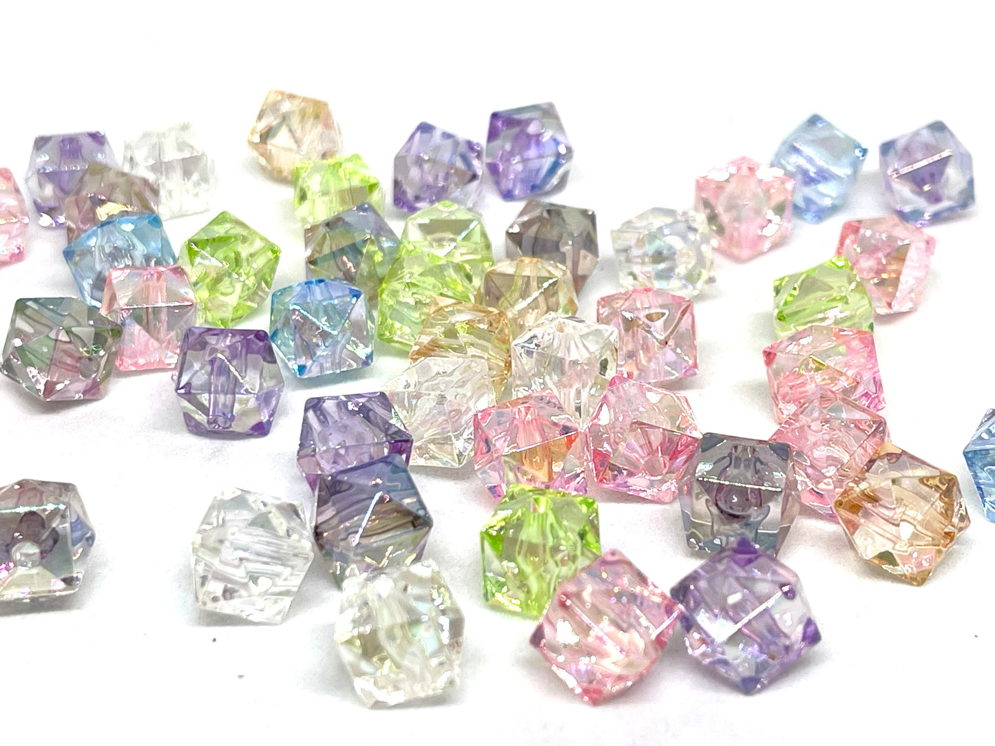 12mm Multiple Color Spacer Beads SP111 | Jewelry Beads | | UV Effect Faceted Cube Beads