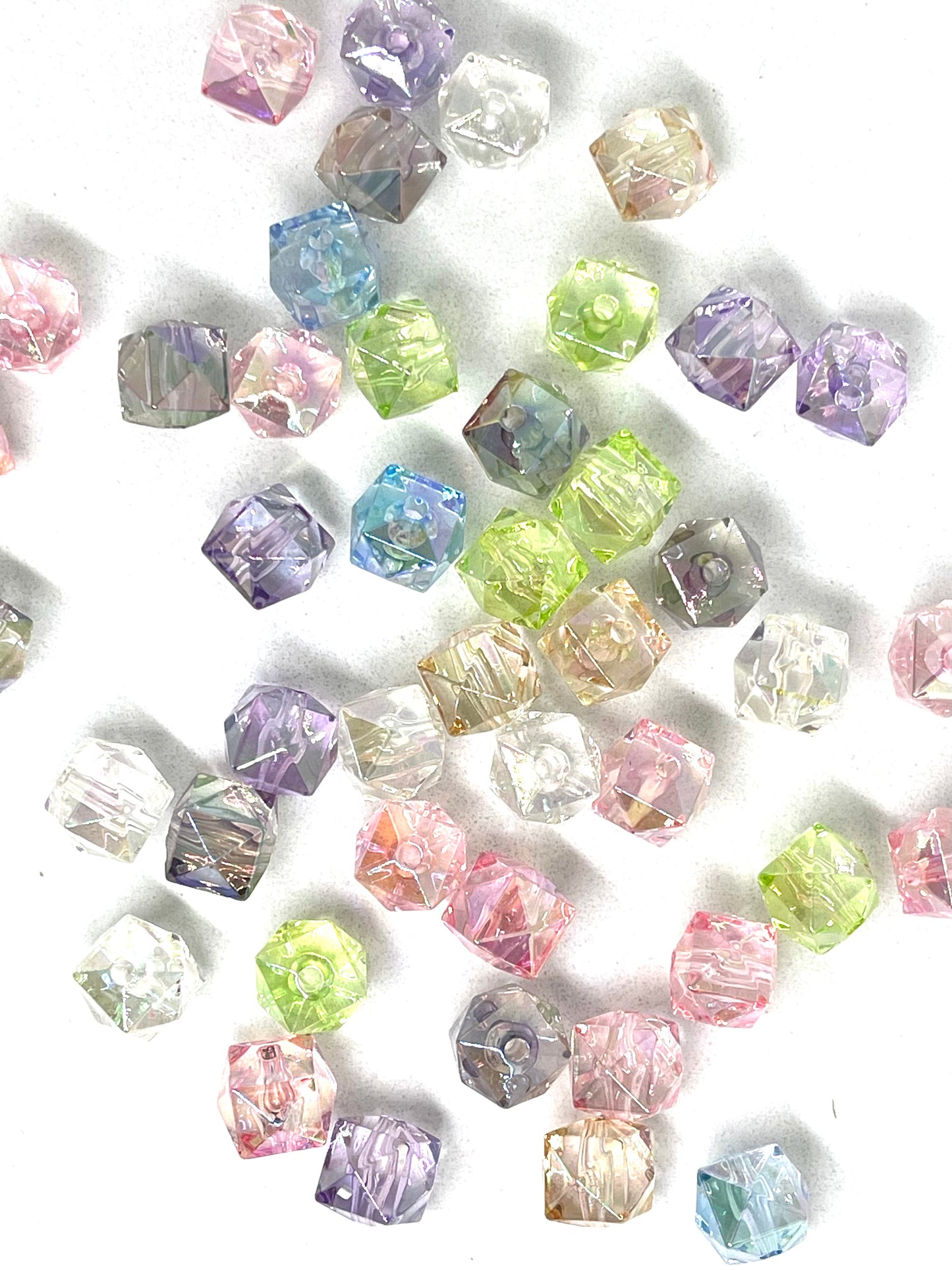12mm Multiple Color Spacer Beads SP111 | Jewelry Beads | | UV Effect Faceted Cube Beads