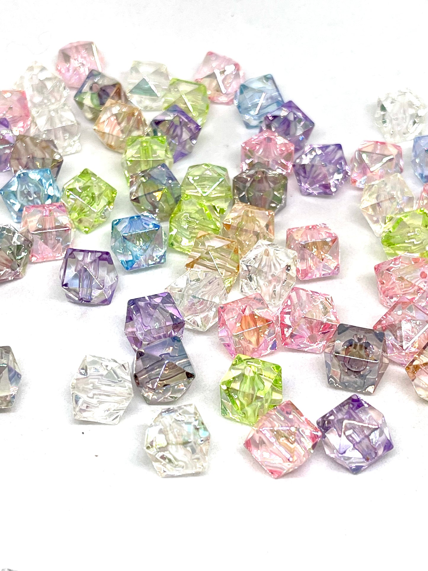 12mm Multiple Color Spacer Beads SP111 | Jewelry Beads | | UV Effect Faceted Cube Beads