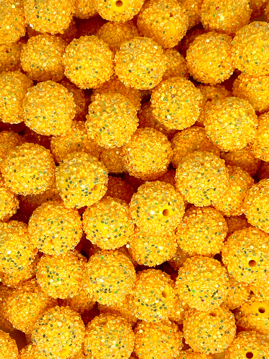 Yellow Sun Sequins Beads 16mm | Yellow Beads | Colorful Bead | Beads for Pen