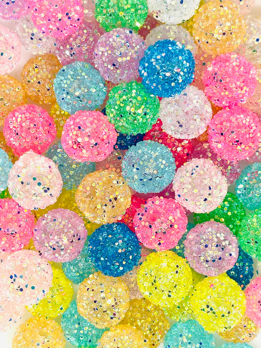Gum Drop Acrylic Beads 16mm - Random Mix | Colorful Beads | Beads for Pen | Glitter Beads
