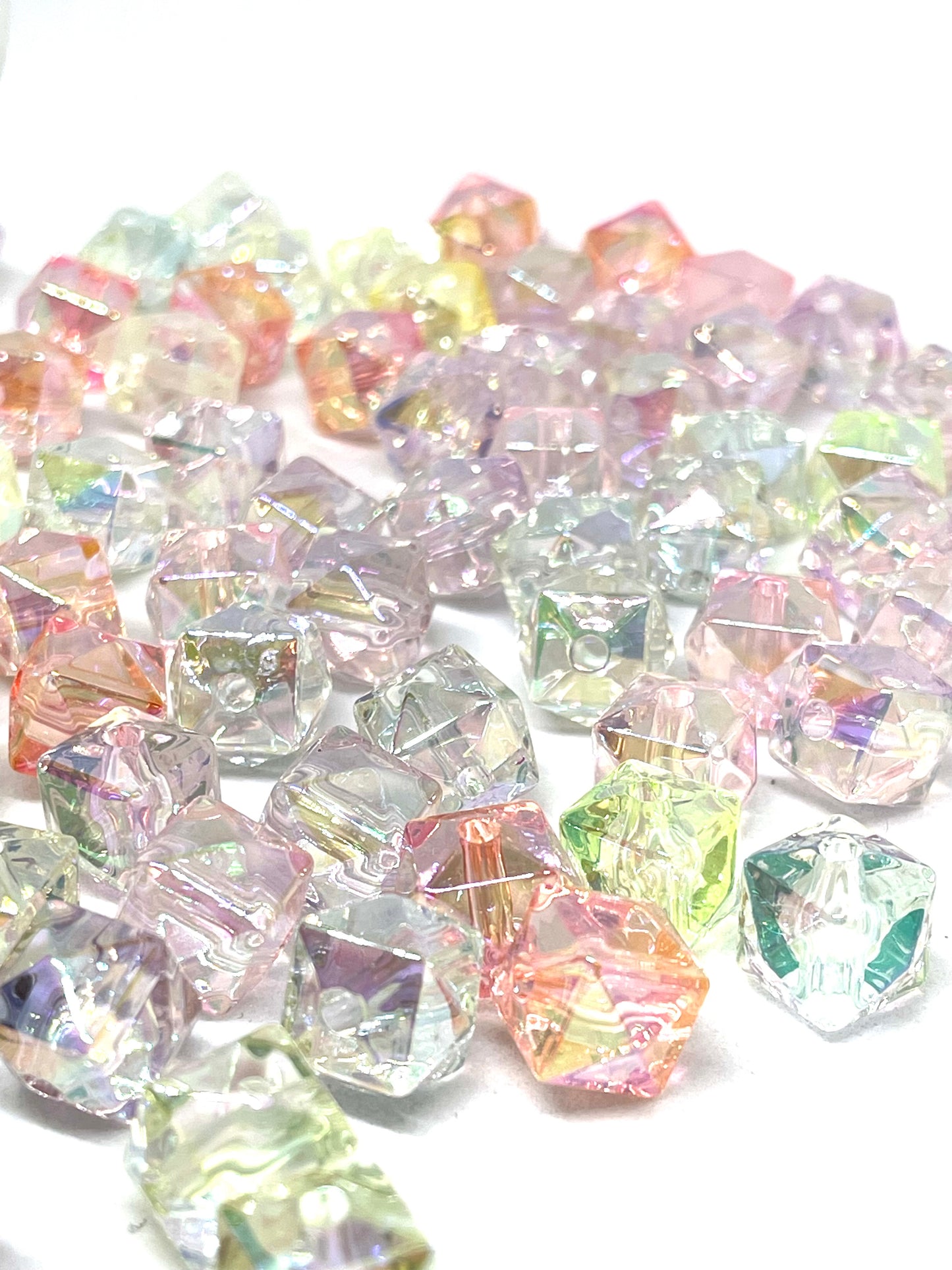 14 mm Hexagon Multiple Color Spacer Beads SP112 | Jewelry Beads | | UV Effect Faceted Cube Beads