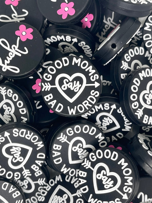 Good Moms Say Bad Words Focal Beads | Mom Beads | Colorful Beads | Beads for Pens | Funny Beads