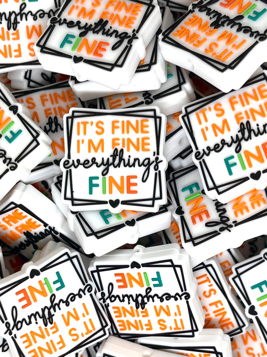 It's Fine, I'm Fine, Everything is Fine Focal Beads | Boss Beads | Colorful Beads | Beads for Pens