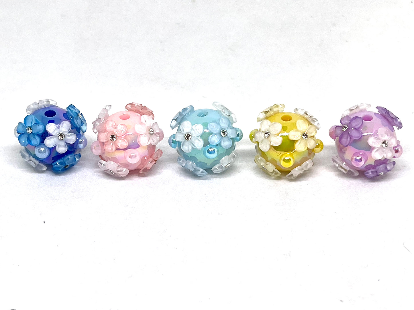 She's A Wild Flower Acrylic Beads- 5pcs