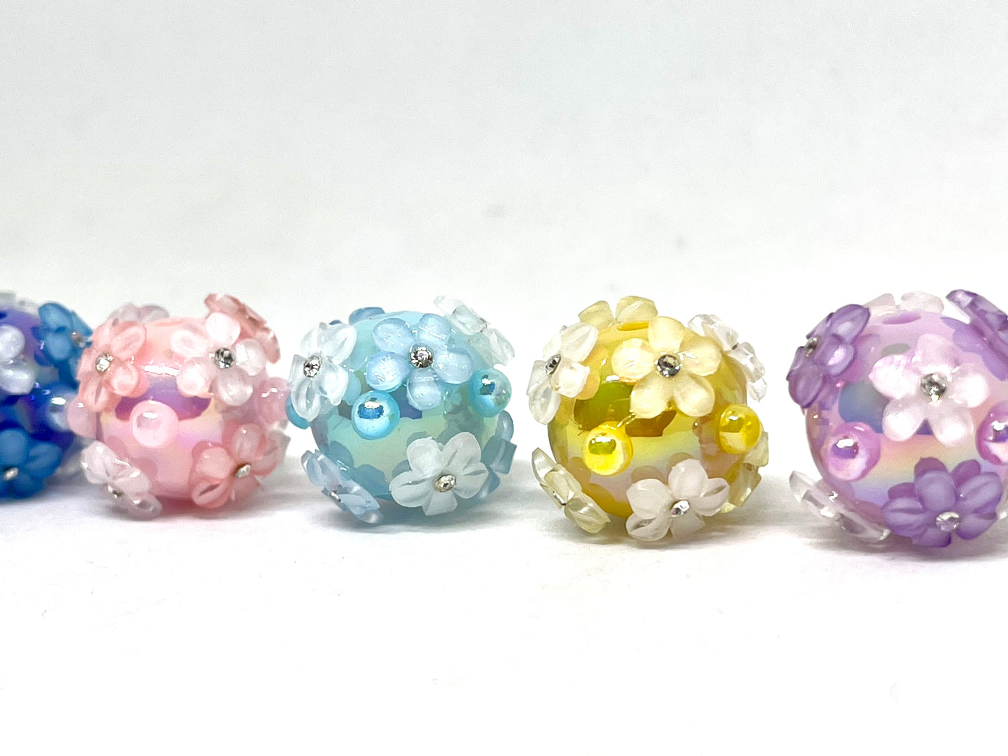 She's A Wild Flower Acrylic Beads 20mm - 5pcs | Flower Beads | Colorful Bead | Hand Made Bead | Acrylic Beads