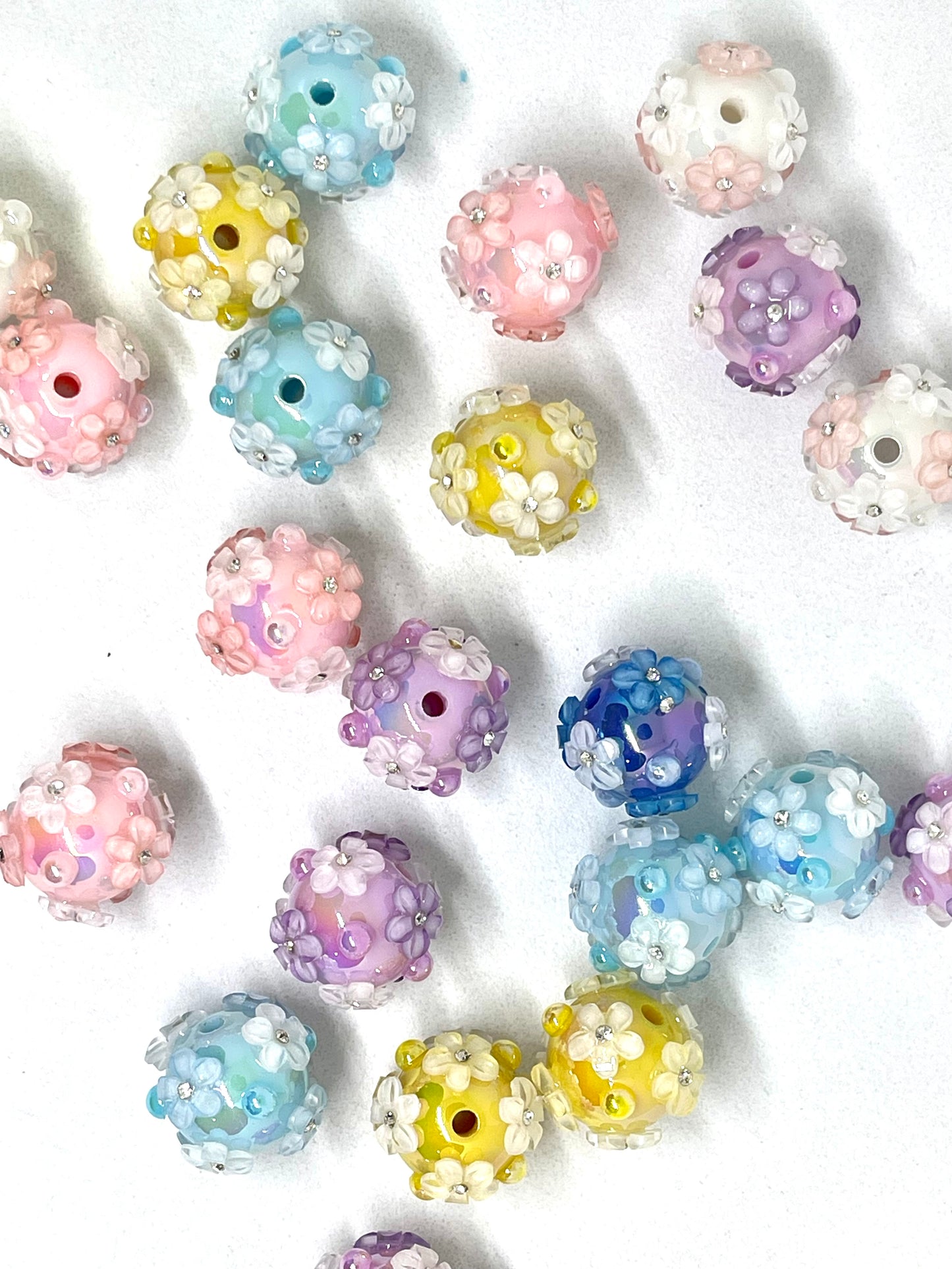 She's A Wild Flower Acrylic Beads 20mm - 5pcs | Flower Beads | Colorful Bead | Hand Made Bead | Acrylic Beads