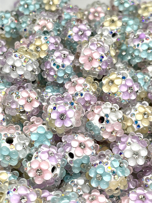Don't Just Live, Bloom! Acrylic Beads 20mm - 5pcs | Flower Beads | Colorful Bead | Hand Made Bead | Acrylic Beads