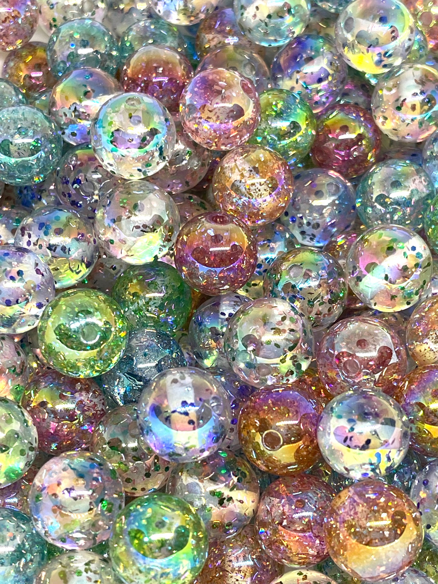 Less Bitter More Glitter Acrylic 16mm Bead - Random Mix | Colorful Beads | Sparkle Shinny Beads | Cute Beads| Glitter Bead