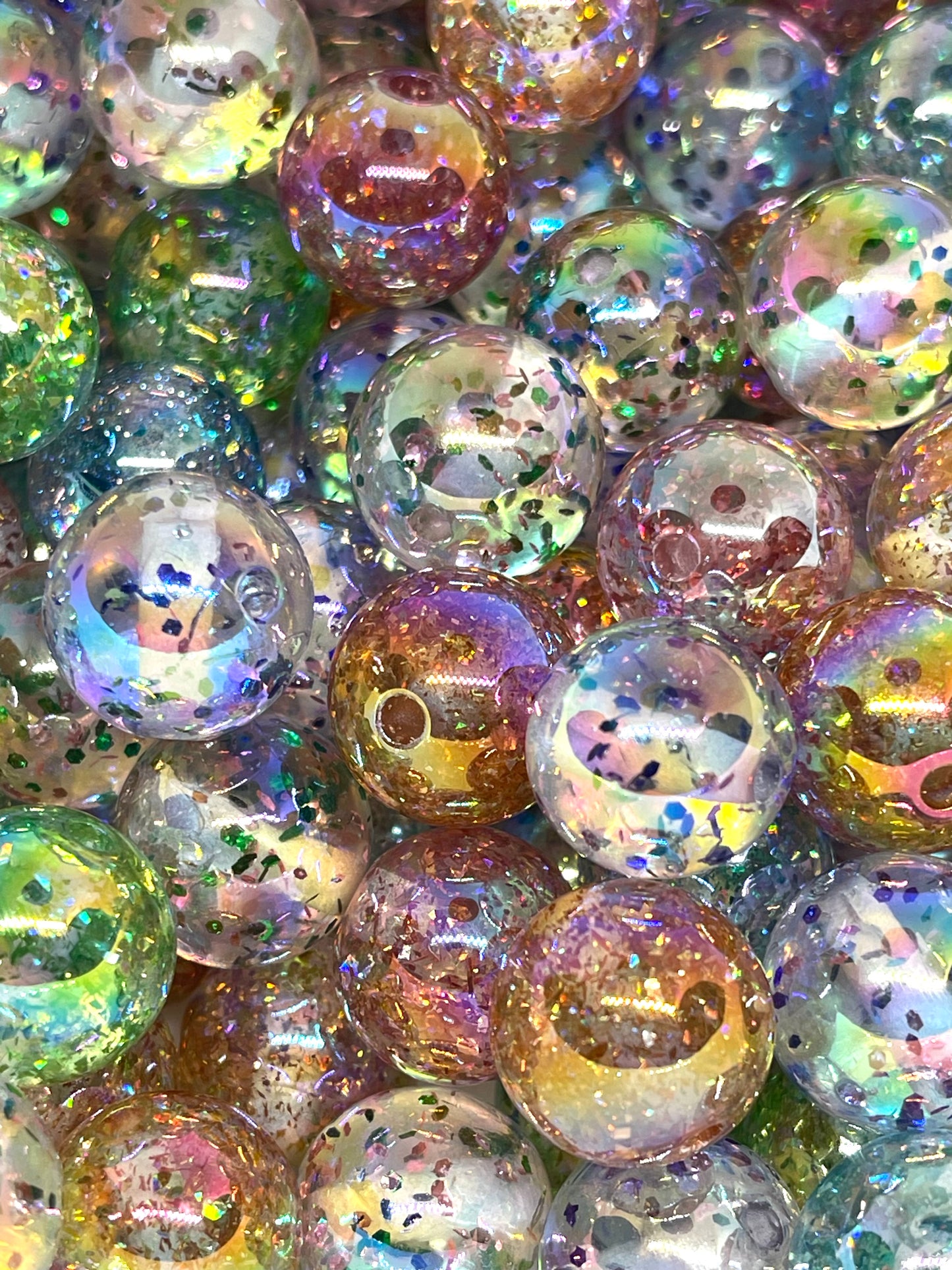 Less Bitter More Glitter Acrylic 16mm Bead - Random Mix | Colorful Beads | Sparkle Shinny Beads | Cute Beads| Glitter Bead