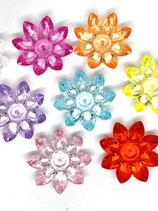 Lotus Flower Acrylic Spacer Beads 5pcs - Random Mix | Pen Toppers | Spacer Beads | Flower Bead | Flower Bead | DIY Bead