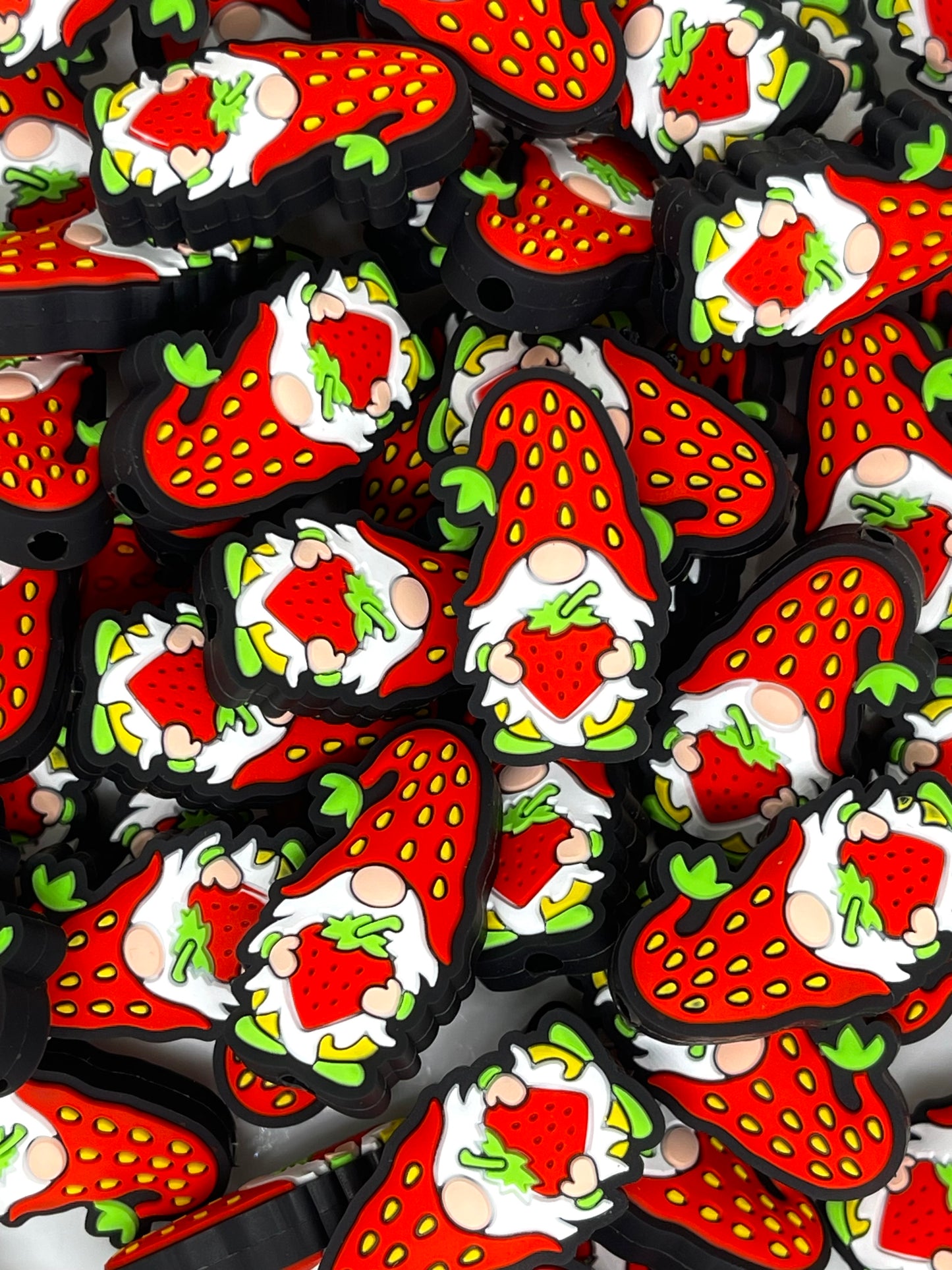 Strawberry Gnomes Focal Beads | Summer Beads | Colorful Bead | Gnome Bead | Strawberry Focal Beads