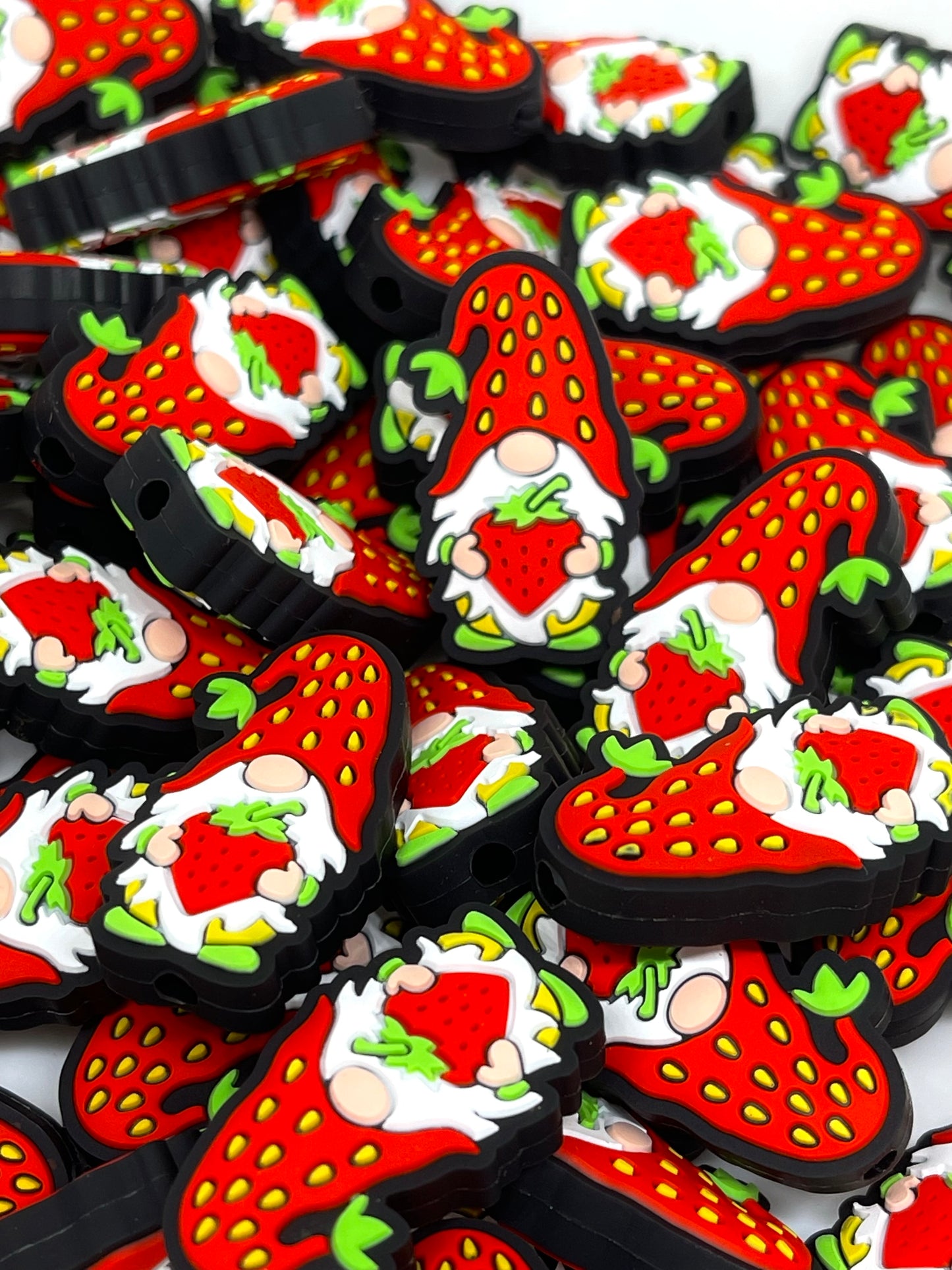 Strawberry Gnomes Focal Beads | Summer Beads | Colorful Bead | Gnome Bead | Strawberry Focal Beads