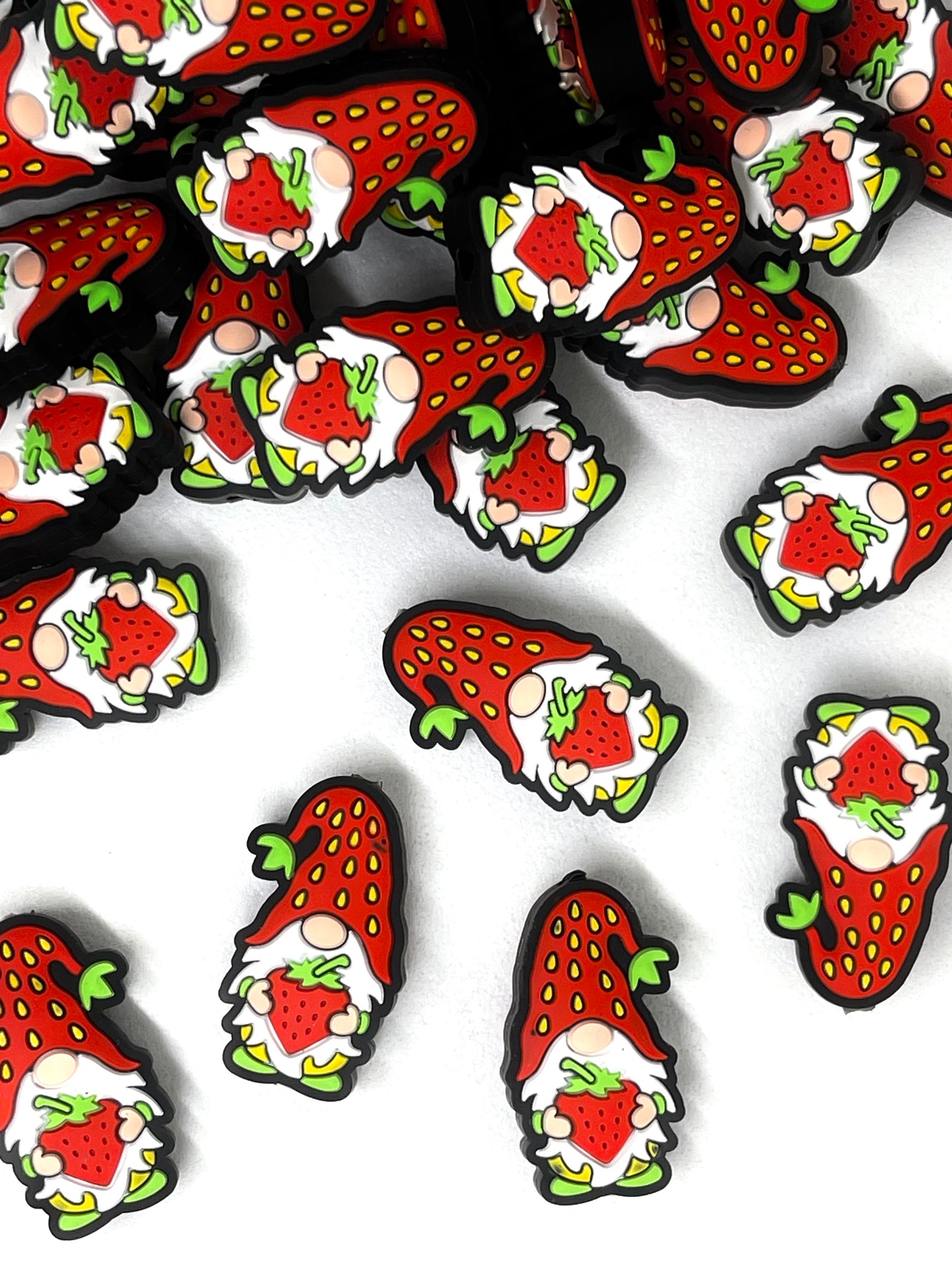 Strawberry Gnomes Focal Beads | Summer Beads | Colorful Bead | Gnome Bead | Strawberry Focal Beads