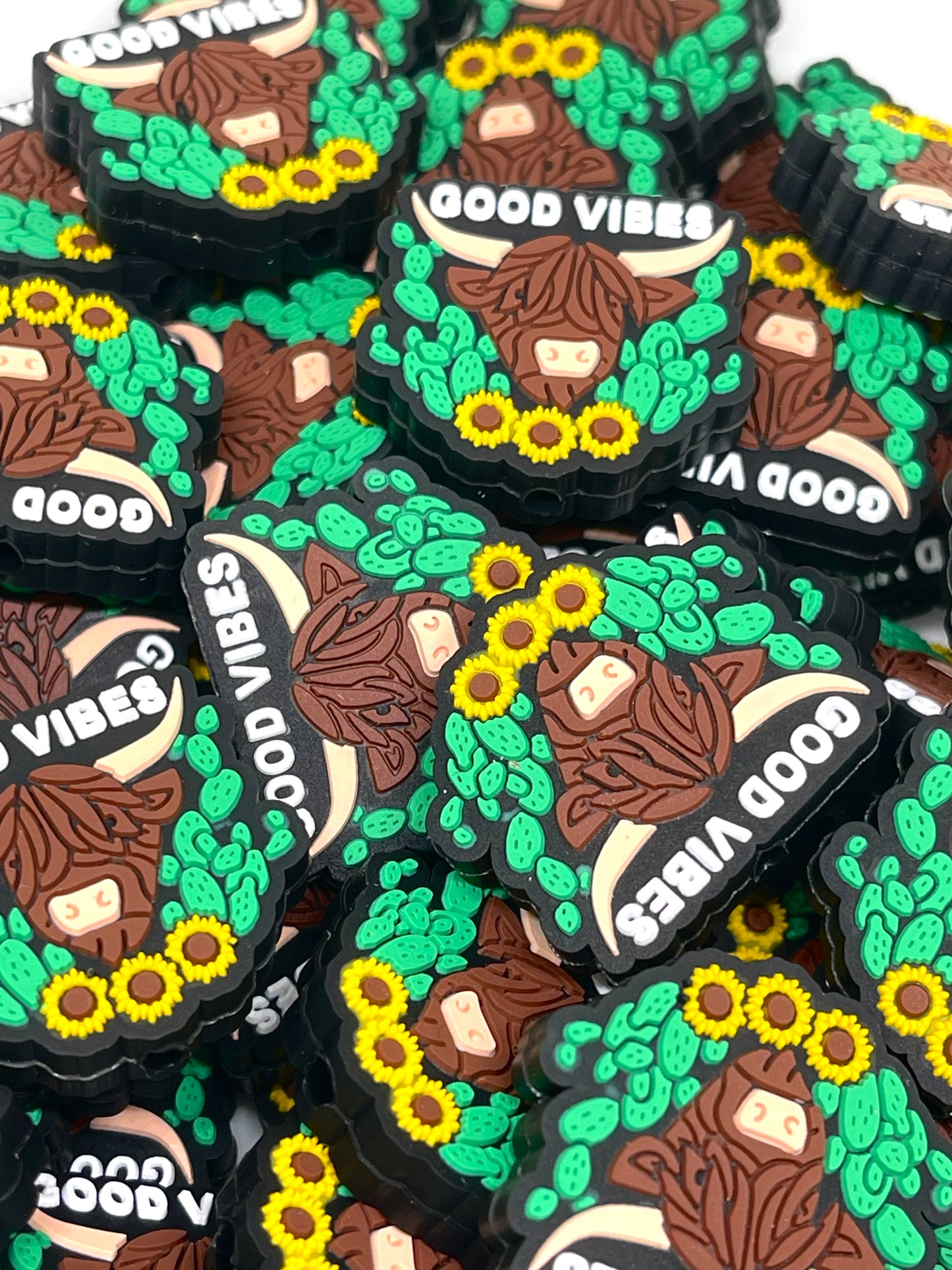 Good Vibes Cows Focal Beads