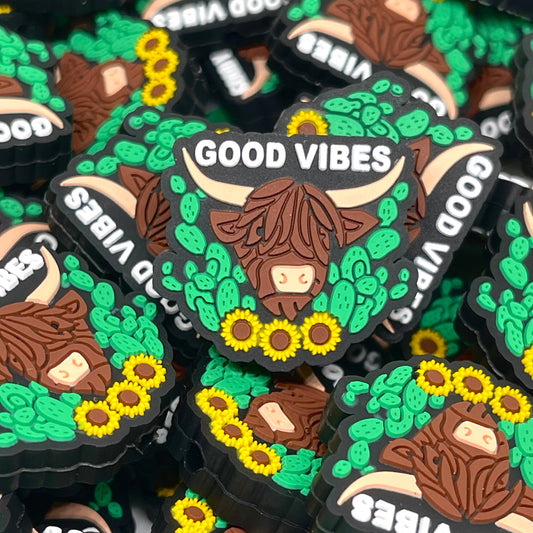 Good Vibes Cows Focal Beads