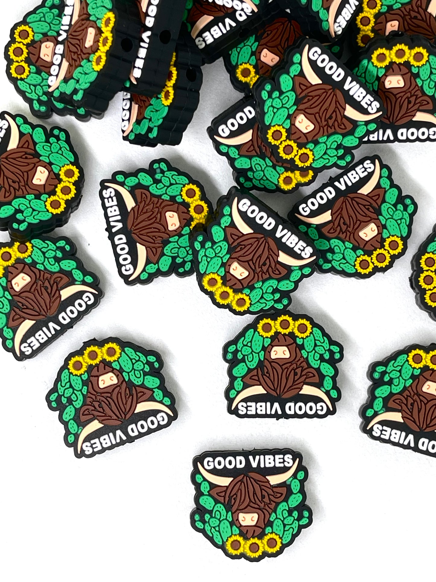 Good Vibes Cows Focal Beads