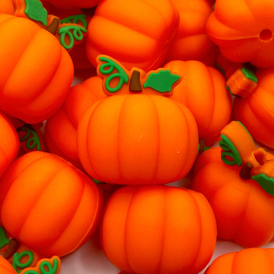 Orange You Pump'd for Autumn 3D Silicone Focal Beads