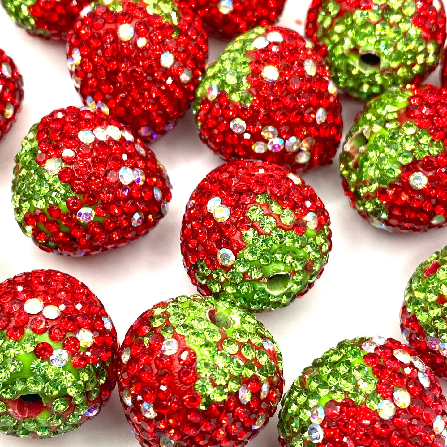 Strawberries, Fruit From The Heart Fancy Rhinestone Beads