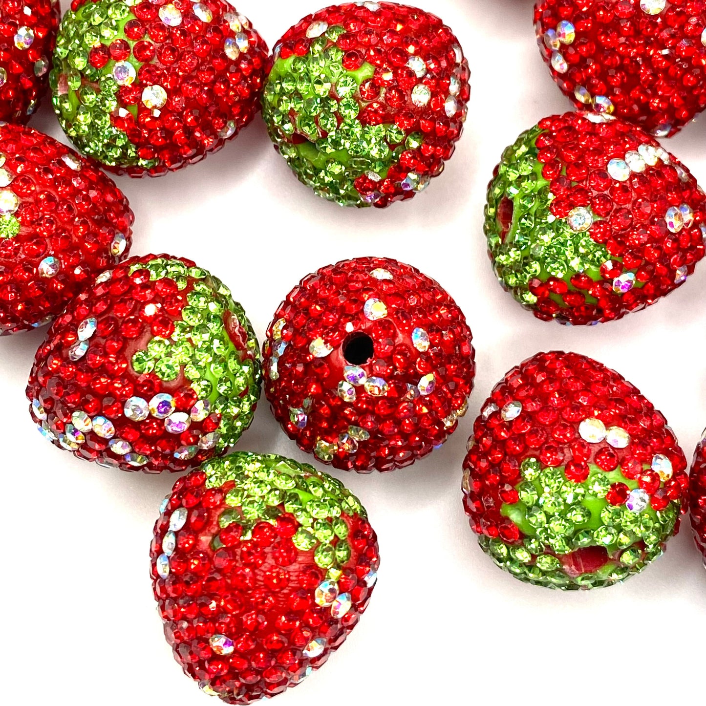 Strawberries, Fruit From The Heart Fancy Rhinestone Beads