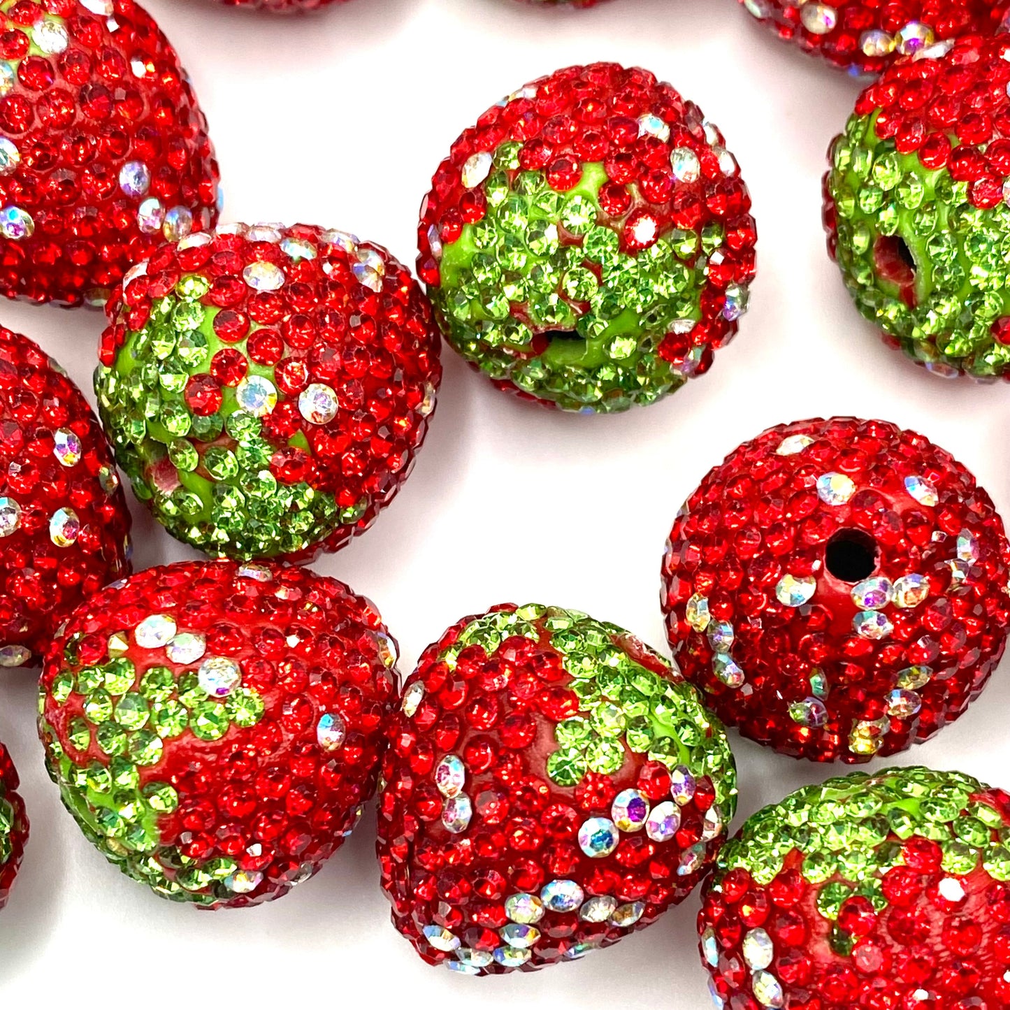 Strawberries, Fruit From The Heart Fancy Rhinestone Beads