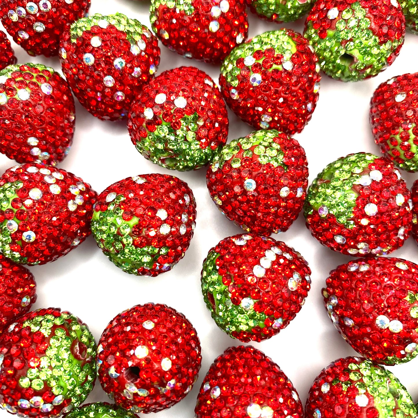 Strawberries, Fruit From The Heart Fancy Rhinestone Beads