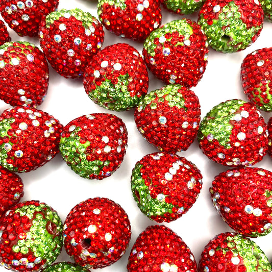 Strawberries, Fruit From The Heart Fancy Rhinestone Beads