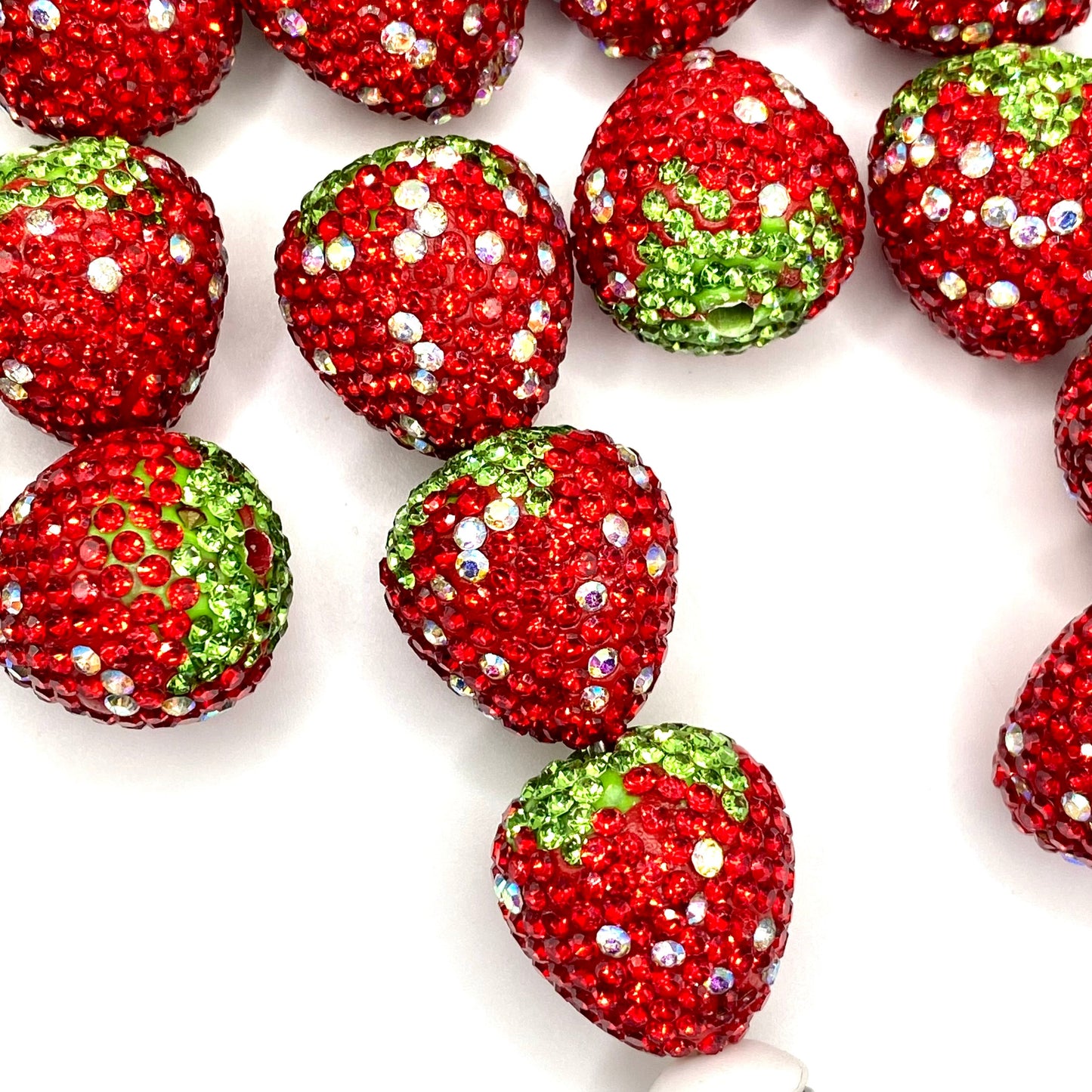 Strawberries, Fruit From The Heart Fancy Rhinestone Beads